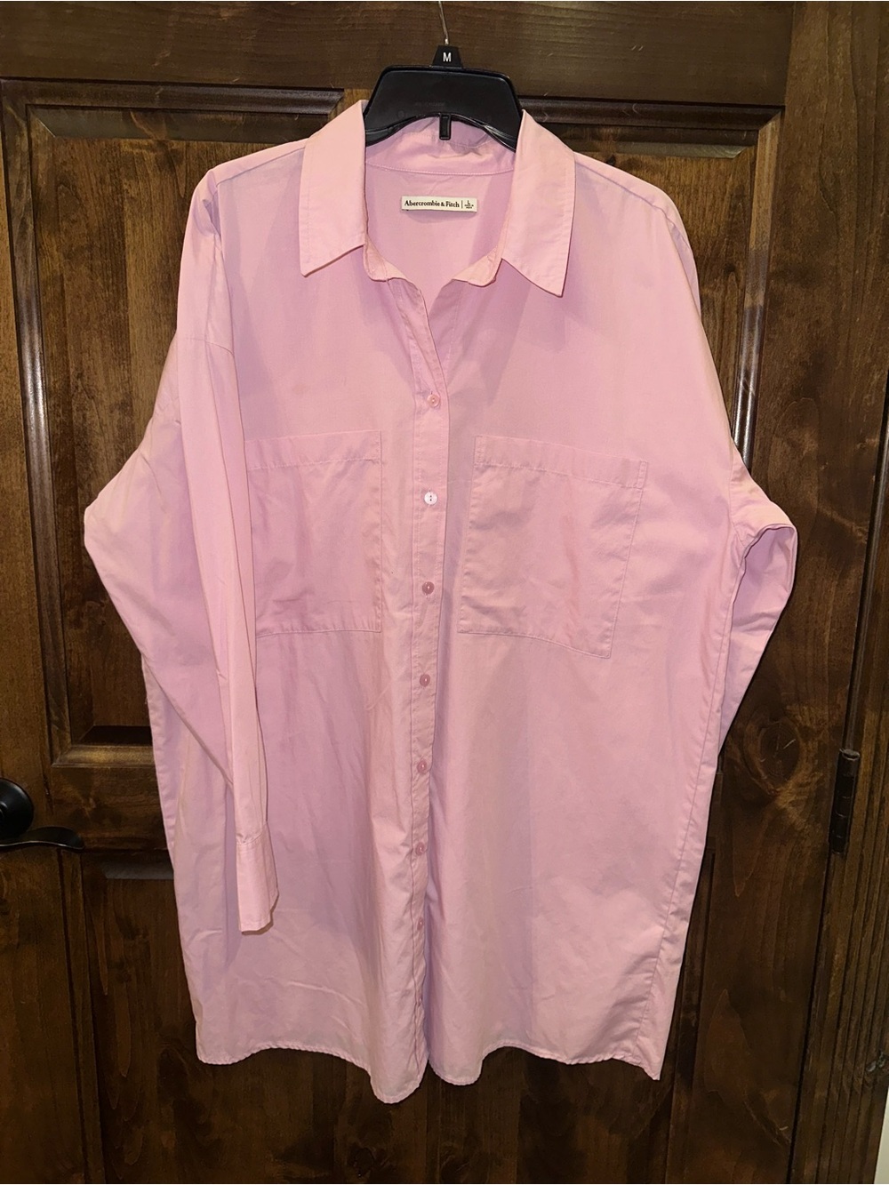 Abercrombie & Fitch Men's Light Pink Casual Button-Down Shirt